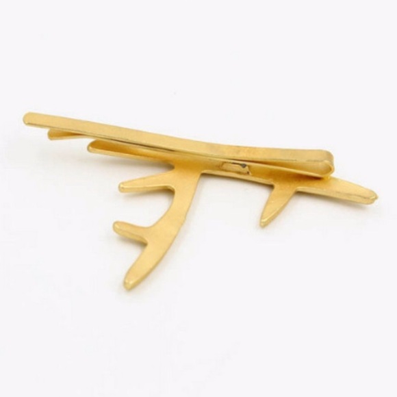 🆕 Gold Tone Reindeer Antler Hair Clip, Brand New - Picture 2 of 3